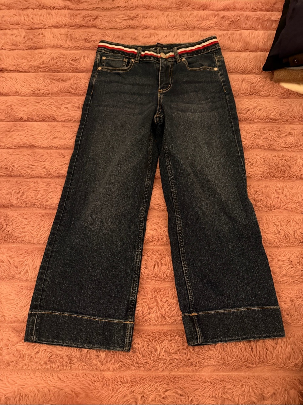 Kids Tommy Hilfiger Dark Blue Wide-Leg Jeans